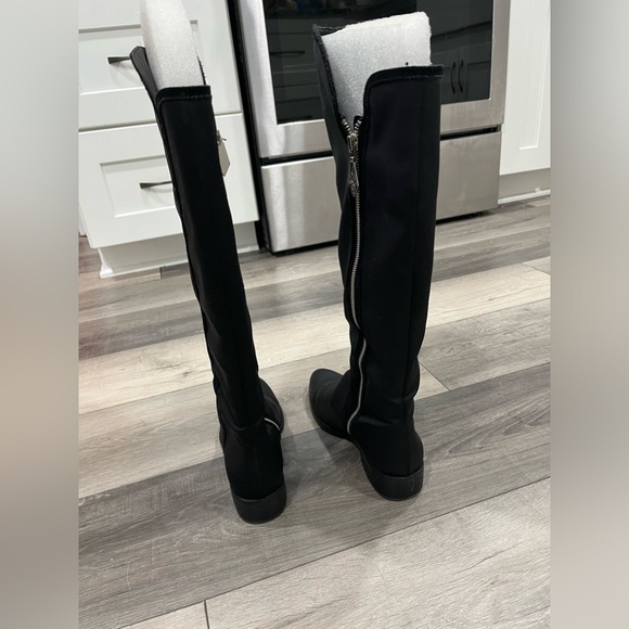Donald J Pliner 7.5 Tall Textile Zipper OverTheKnee BLK Boots w leather soles - Picture 7 of 16